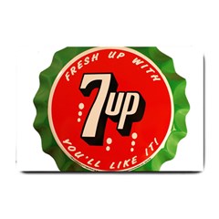 Fresh Up With  7 Up Bottle Cap Tin Metal Small Doormat  by Celenk