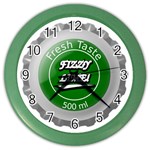 Fresh Taste Fizzy Lime Bottle Cap Color Wall Clocks Front