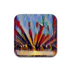 3abstractionism Rubber Square Coaster (4 Pack)  by NouveauDesign