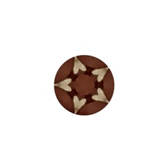 Chocolate Brown Kaleidoscope Design Star 1  Mini Buttons by yoursparklingshop