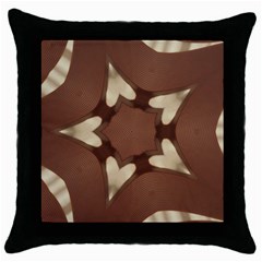 Chocolate Brown Kaleidoscope Design Star Throw Pillow Case (black) by yoursparklingshop