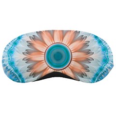 Clean And Pure Turquoise And White Fractal Flower Sleeping Masks by jayaprime