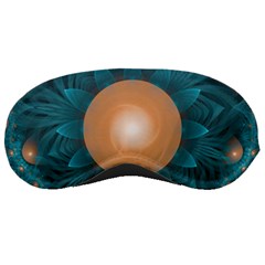 Beautiful Orange Teal Fractal Lotus Lily Pad Pond Sleeping Masks by jayaprime