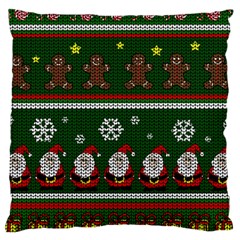 Ugly Christmas Sweater Large Cushion Case (two Sides) by Valentinaart