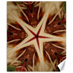 Spaghetti Italian Pasta Kaleidoscope Funny Food Star Design Canvas 8  X 10  by yoursparklingshop