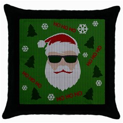 Ugly Christmas Sweater Throw Pillow Case (black) by Valentinaart