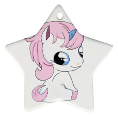 Baby Unicorn Star Ornament (two Sides) by Valentinaart