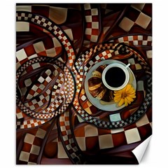 Midnight Never Ends, A Red Checkered Diner Fractal Canvas 8  X 10  by jayaprime