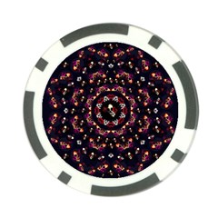 Floral Skulls In The Darkest Environment Poker Chip Card Guard by pepitasart