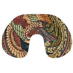 Wings Feathers Cubism Mosaic Travel Neck Pillows by Celenk