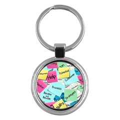 Stickies Post It List Business Key Chains (round)  by Celenk