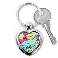 Stickies Post It List Business Key Chains (heart)  by Celenk