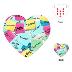 Stickies Post It List Business Playing Cards (heart)  by Celenk