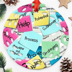 Stickies Post It List Business Ornament (round Filigree) by Celenk