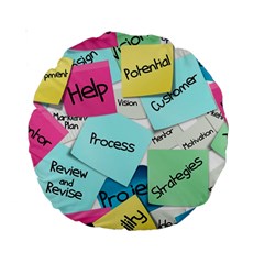 Stickies Post It List Business Standard 15  Premium Round Cushions by Celenk