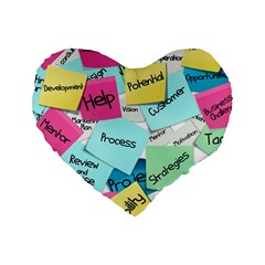 Stickies Post It List Business Standard 16  Premium Heart Shape Cushions by Celenk