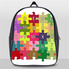 Puzzle Part Letters Abc Education School Bag (large) by Celenk