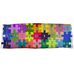 Puzzle Part Letters Abc Education Body Pillow Case (dakimakura) by Celenk