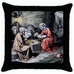 The birth of Christ Throw Pillow Case (Black) Front