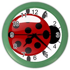 Ladybug Insects Colors Alegre Color Wall Clocks by Celenk