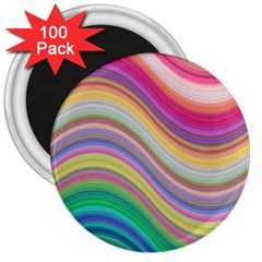 Wave Background Happy Design 3  Magnets (100 Pack) by Celenk