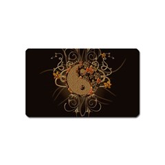 The Sign Ying And Yang With Floral Elements Magnet (name Card) by FantasyWorld7