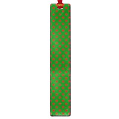 Red Stars On Christmas Green Background Large Book Marks by PodArtist