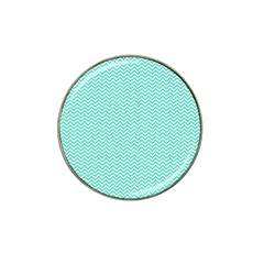 Tiffany Aqua Blue Chevron Zig Zag Hat Clip Ball Marker (10 Pack) by PodArtist