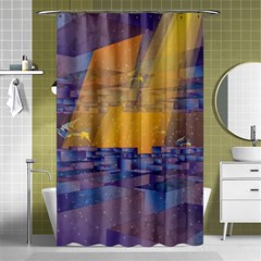 Up Down City Shower Curtain 48  X 72  (small)  by berwies