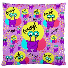 Crazy Large Flano Cushion Case (two Sides) by gasi