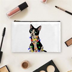 Meowy Christmas Cosmetic Bag (medium)  by Valentinaart