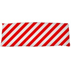 Christmas Red And White Candy Cane Stripes Body Pillow Case (dakimakura) by PodArtist