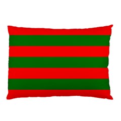 Red And Green Christmas Cabana Stripes Pillow Case (two Sides) by PodArtist