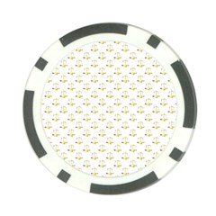 Gold Scales Of Justice On White Repeat Pattern All Over Print Poker Chip Card Guard by PodArtist