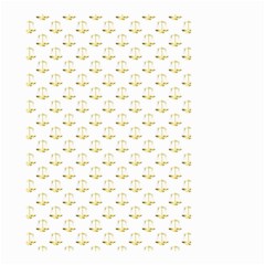 Gold Scales Of Justice On White Repeat Pattern All Over Print Small Garden Flag (two Sides) by PodArtist