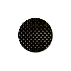 Gold Scales Of Justice On Black Repeat Pattern All Over Print  Golf Ball Marker (10 Pack) by PodArtist