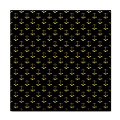 Gold Scales Of Justice On Black Repeat Pattern All Over Print  Face Towel by PodArtist