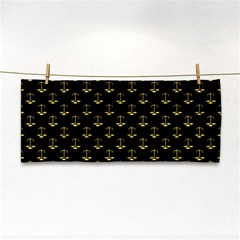 Gold Scales Of Justice On Black Repeat Pattern All Over Print  Cosmetic Storage Cases by PodArtist