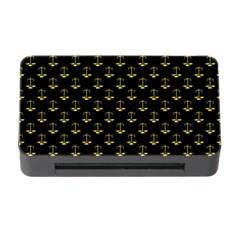 Gold Scales Of Justice On Black Repeat Pattern All Over Print  Memory Card Reader With Cf by PodArtist