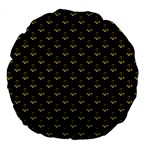 Gold Scales Of Justice on Black Repeat Pattern All Over Print  Large 18  Premium Round Cushions Front