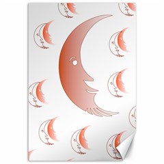 Moon Moonface Pattern Outlines Canvas 12  X 18   by Celenk