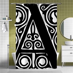 Alphabet Calligraphy Font A Letter Shower Curtain 48  X 72  (small)  by Celenk