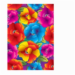 Neon Colored Floral Pattern Large Garden Flag (two Sides) by allthingseveryone