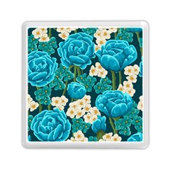 Light Blue Roses And Daisys Memory Card Reader (square)  by allthingseveryone