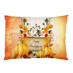 Happy Thanksgiving With Pumpkin Pillow Case by FantasyWorld7