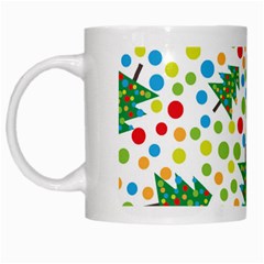 Pattern Circle Multi Color White Mugs by Celenk