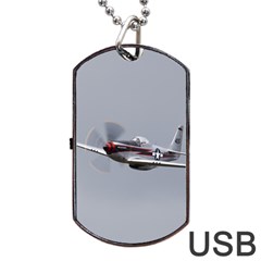 P-51 Mustang Flying Dog Tag Usb Flash (one Side) by Ucco