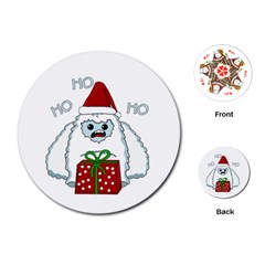 Yeti Xmas Playing Cards (round)  by Valentinaart