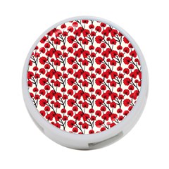 Red Flowers 4-port Usb Hub (one Side) by allthingseveryone