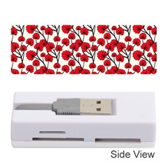 Red Flowers Memory Card Reader (stick)  by allthingseveryone